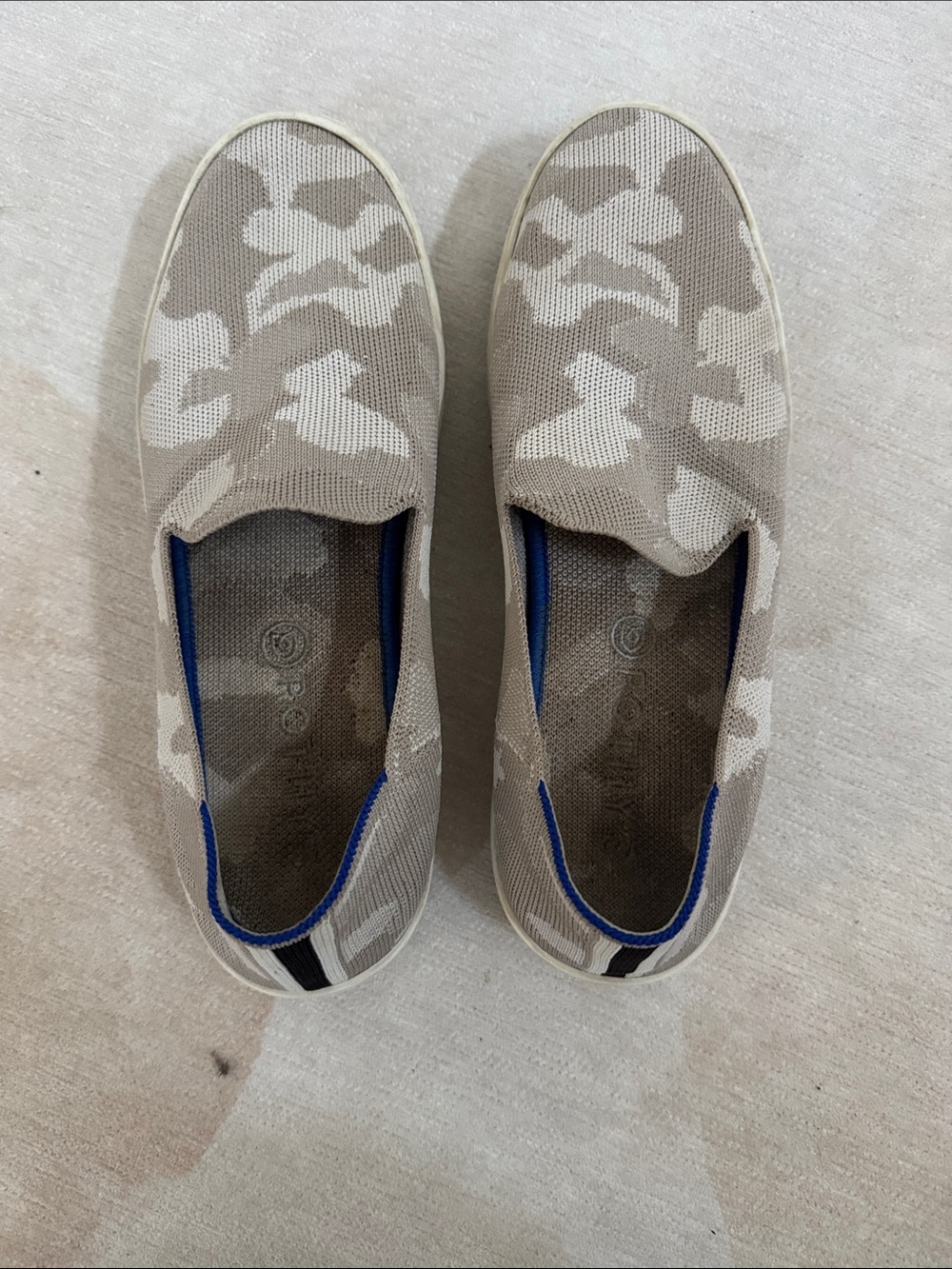 Rothy's Beige Camouflage Slip-On Flats